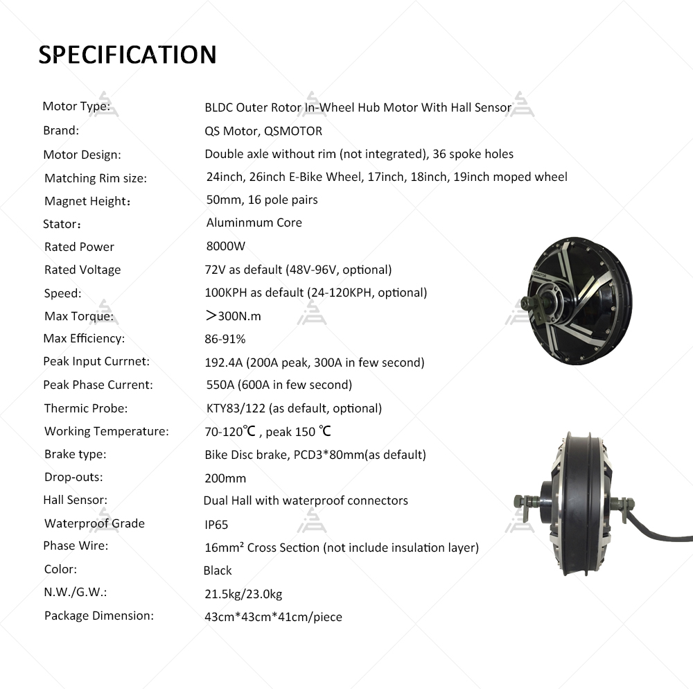 Motor qs 273 8000w v3 72v 120k - Qs Motor 273 8000W Hub Motor avaliação e preço