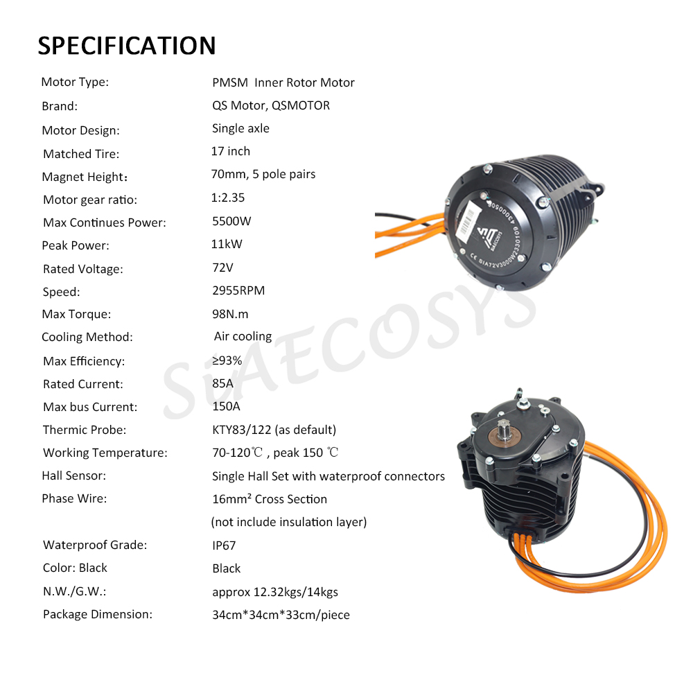 Motor QSMOTOR QS138 70H V3 300 - Fardriver Nd72850 Controller avaliação e preço